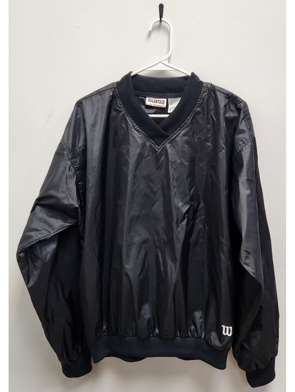 Vintage 1990's Advantage by Wilson V-Neck Pullover Jacket Black Men's Medium